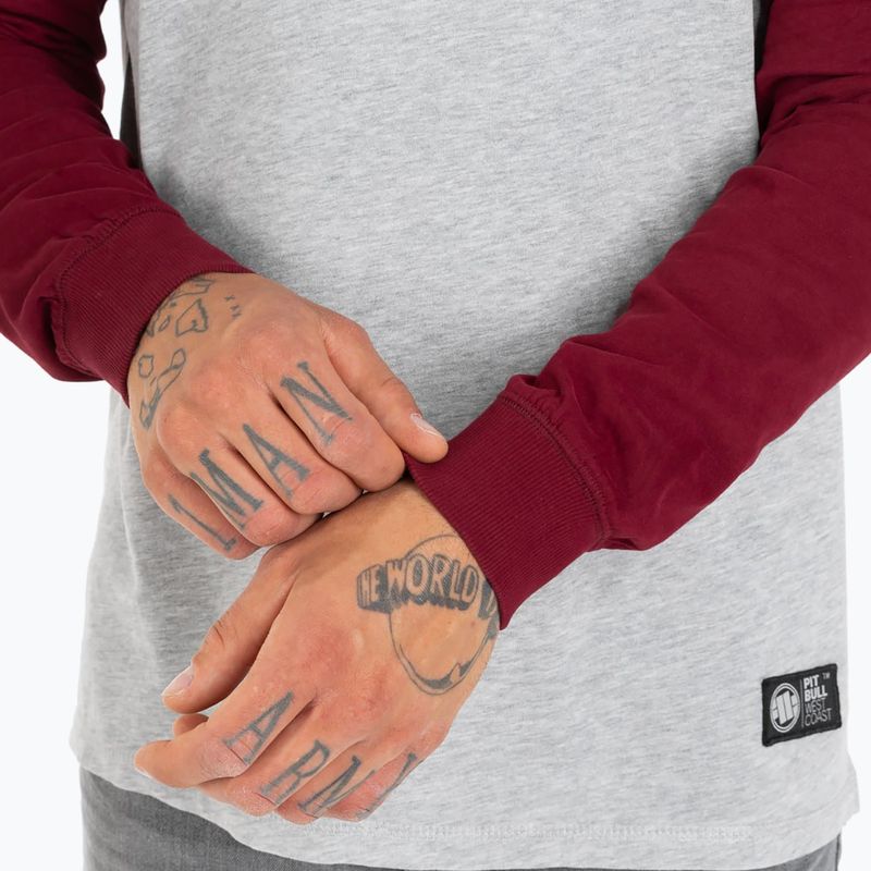 Bluza męska Pitbull Hooded Small Logo grey/burgundy 5