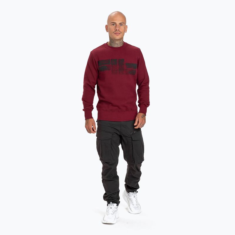 Bluza męska Pitbull Crewneck Classic Logo burgundy 2