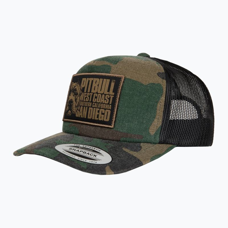 Czapka z daszkiem męska Pitbull Mesh Snapback ,,Blood Dog" Camo Trucker wood/black