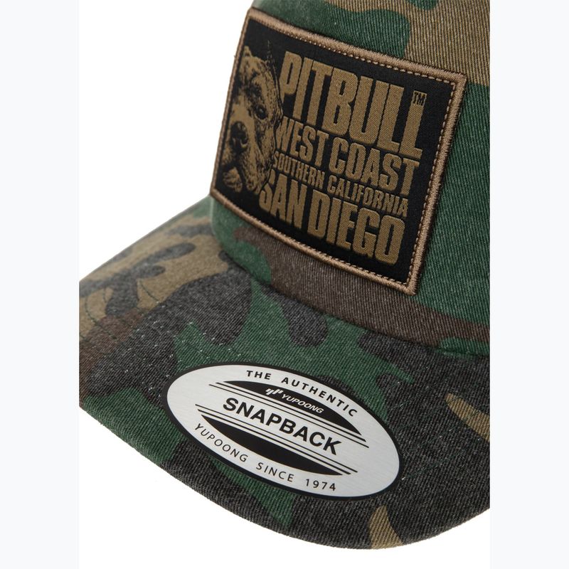 Czapka z daszkiem męska Pitbull Mesh Snapback ,,Blood Dog" Camo Trucker wood/black 3