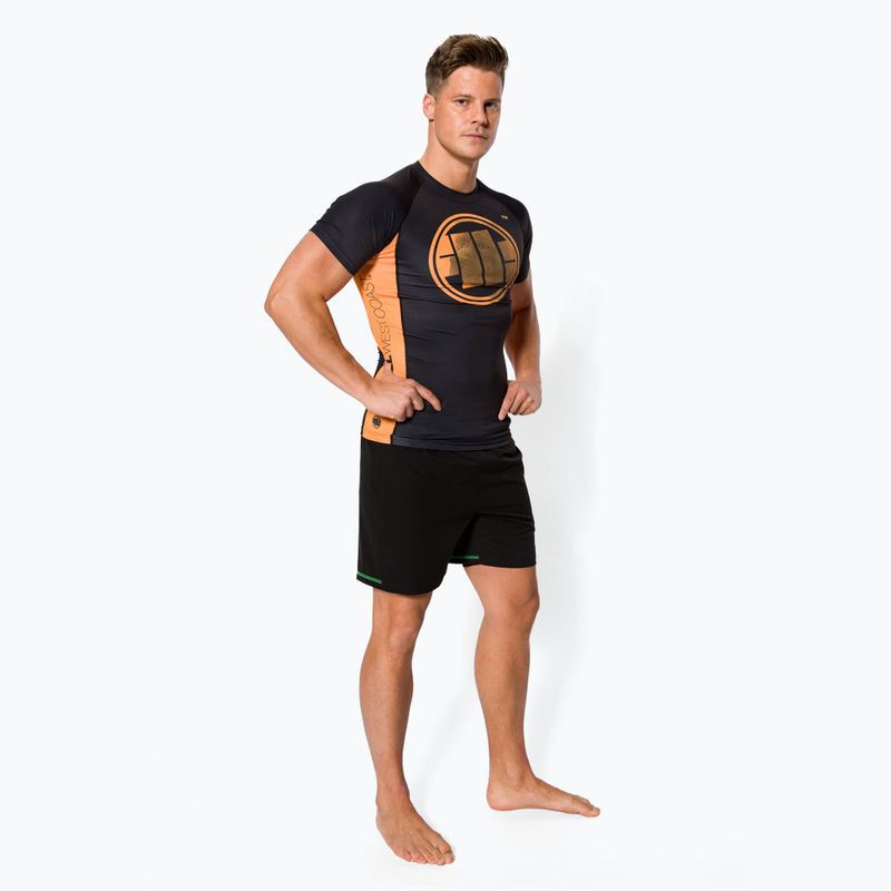 Rashguard męski Pitbull Rash T-S Orange Dog black 2