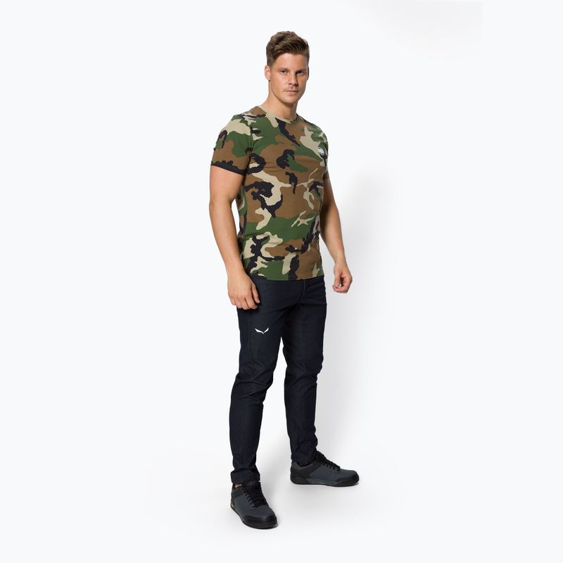 Koszulka męska Pitbull Slim Fit Lycra Small Logo woodland camo 2