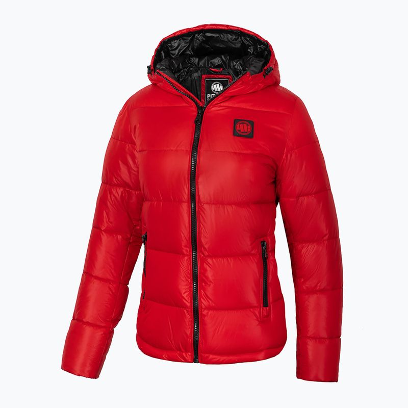 Kurtka zimowa damska Pitbull Shine Quilted Hooded red 4