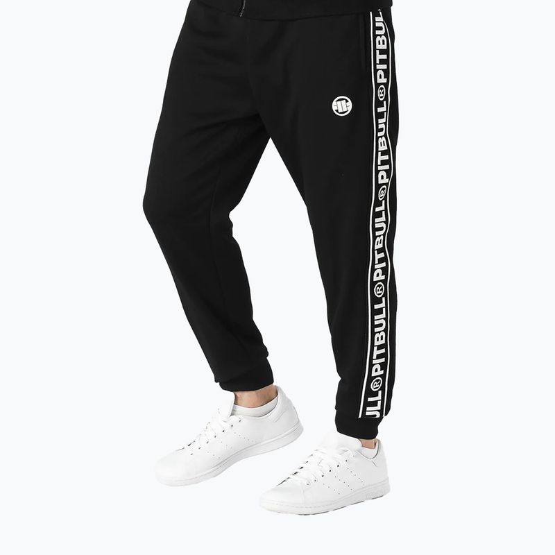 Spodnie męskie Pitbull Trackpants Tape Logo Terry Group black