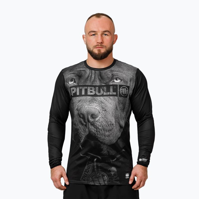 Longsleeve treningowy męski Pitbull Mesh Performance Pro Plus Born in 1989 black