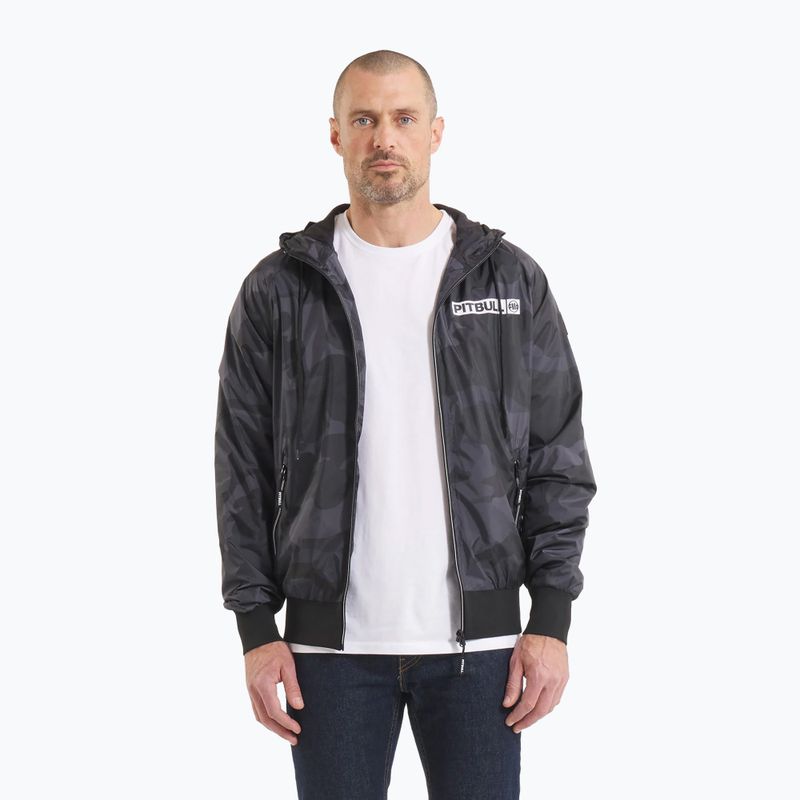 Kurtka męska Pitbull Athletic Logo Hooded Nylon all black camo