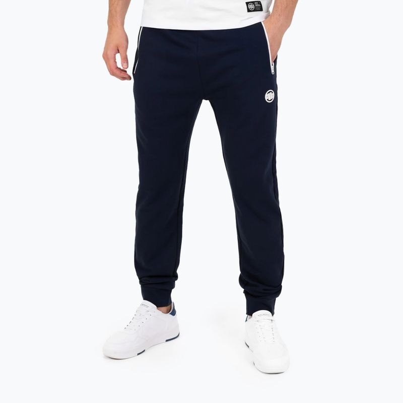 Spodnie męskie Pitbull Trackpants Small Logo Terry Group dark navy