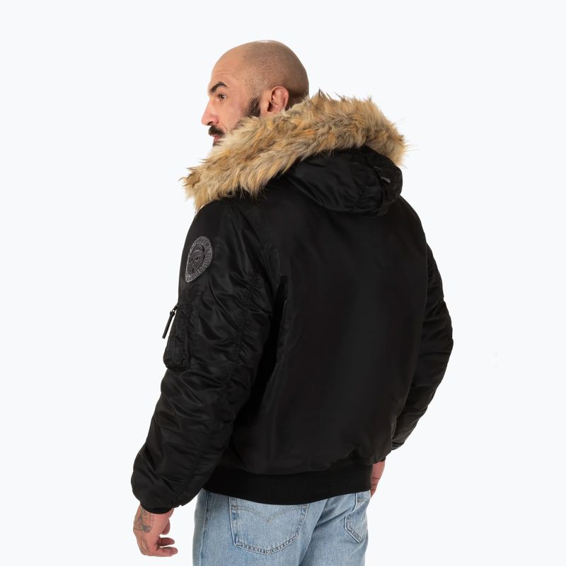 Kurtka zimowa męska Pitbull Harvest Hooded Bomber black 3