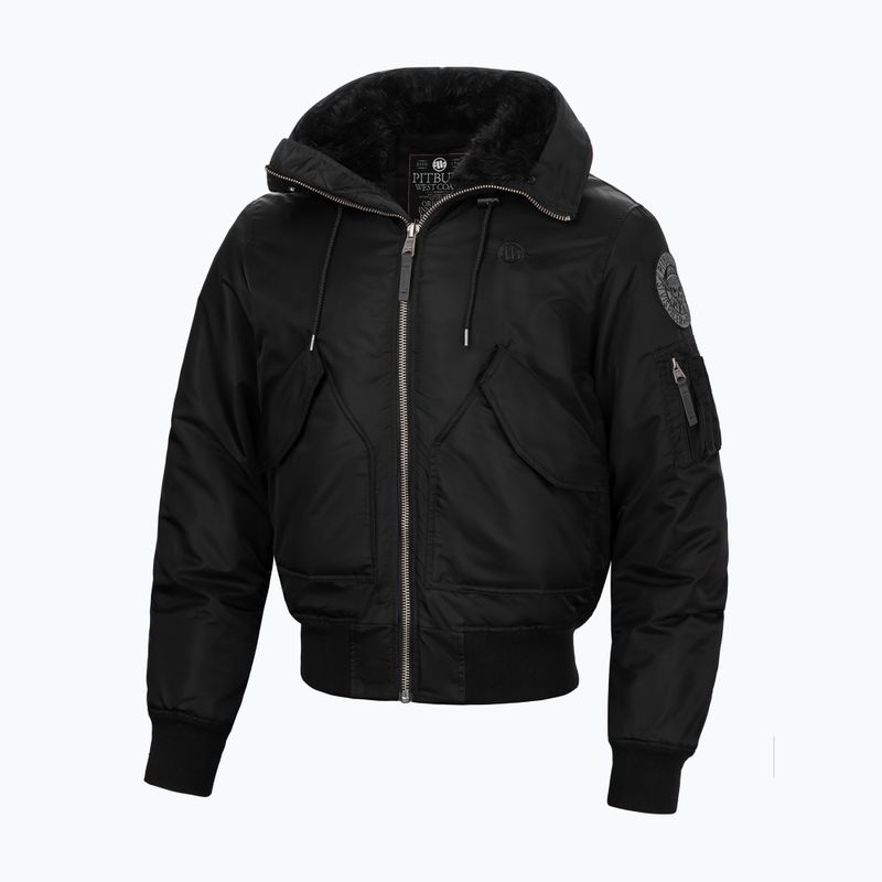 Kurtka zimowa męska Pitbull Harvest Hooded Bomber black 5