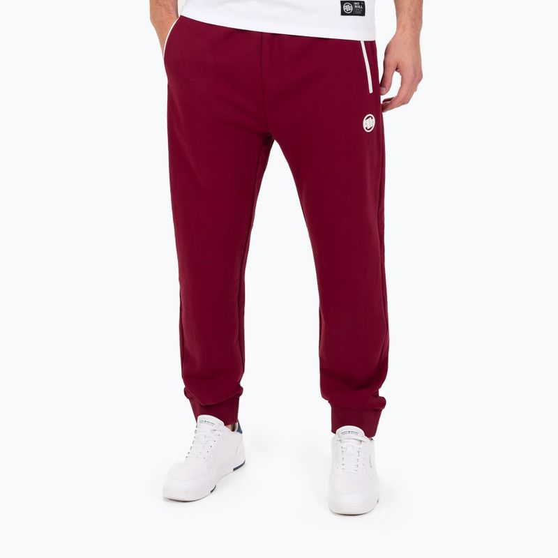 Spodnie męskie Pitbull Trackpants Small Logo Terry Group burgundy