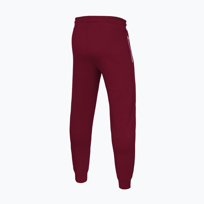 Spodnie męskie Pitbull Trackpants Small Logo Terry Group burgundy 4