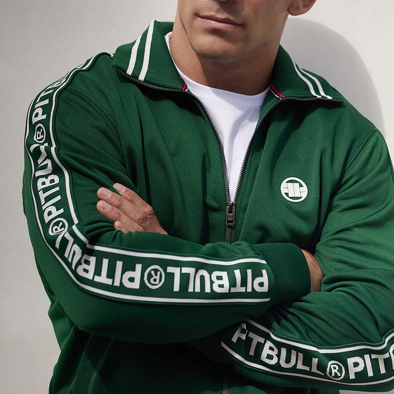 Bluza męska Pitbull Trackjacket Tape Logo Terry Group green 5