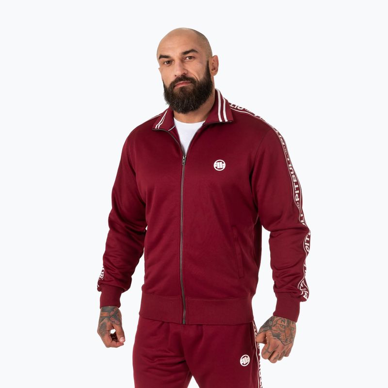 Bluza męska Pitbull Trackjacket Tape Logo Terry Group burgundy