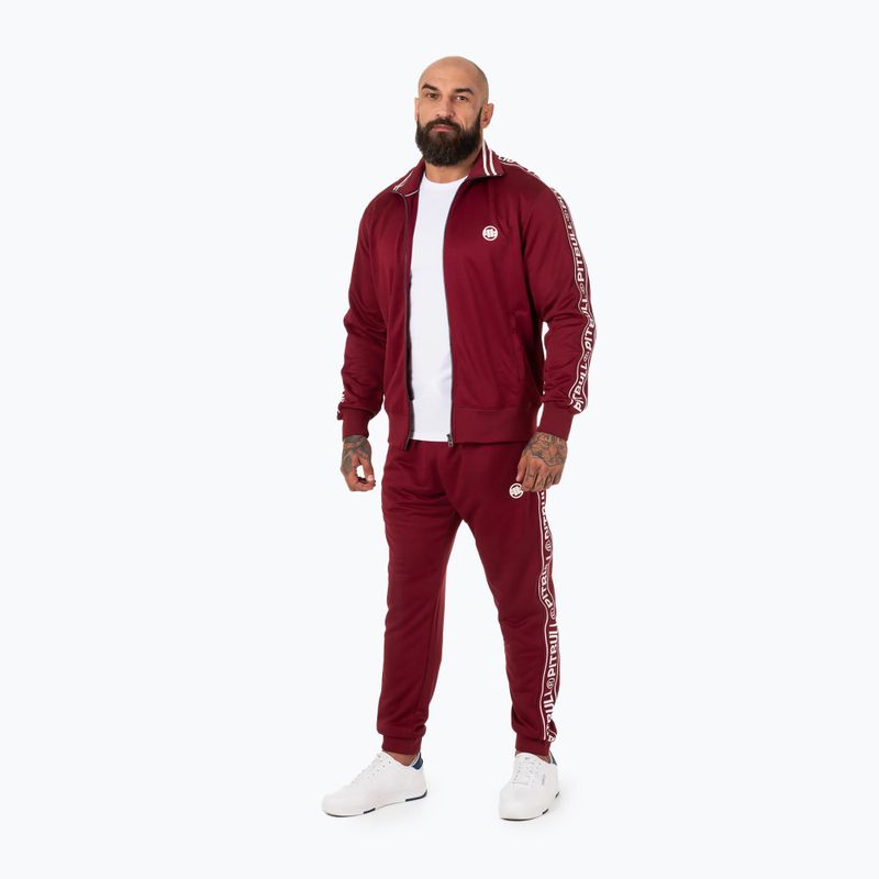 Bluza męska Pitbull Trackjacket Tape Logo Terry Group burgundy 2