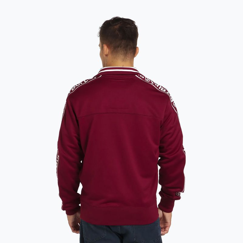 Bluza męska Pitbull Trackjacket Tape Logo Terry Group burgundy 3