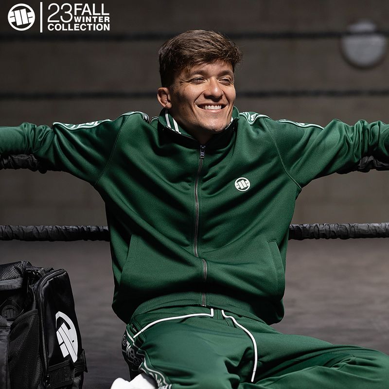 Spodnie męskie Pitbull Trackpants Tape Logo Terry Group green 2