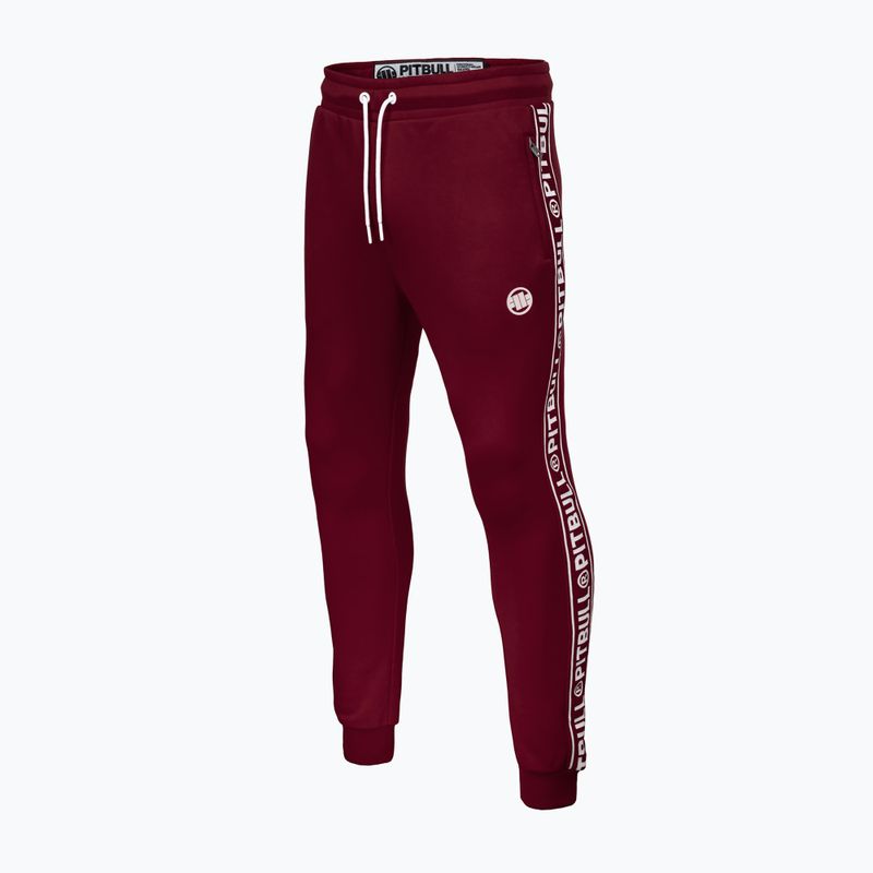 Spodnie męskie Pitbull Trackpants Tape Logo Terry Group burgundy 3