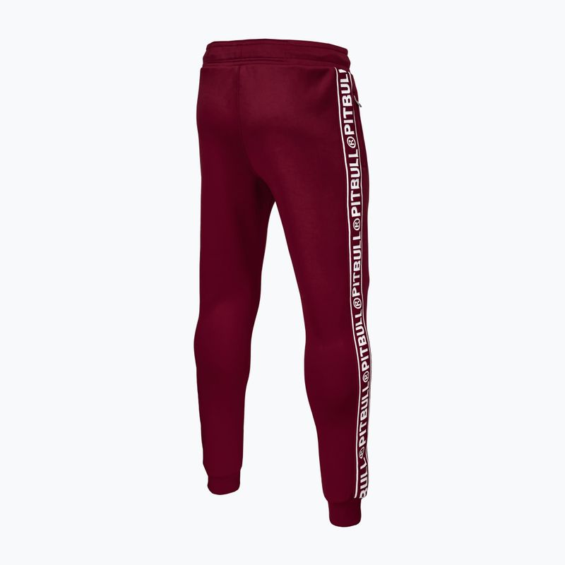 Spodnie męskie Pitbull Trackpants Tape Logo Terry Group burgundy 4