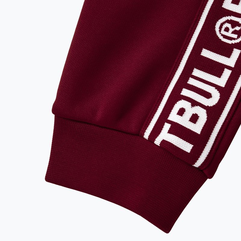 Spodnie męskie Pitbull Trackpants Tape Logo Terry Group burgundy 8