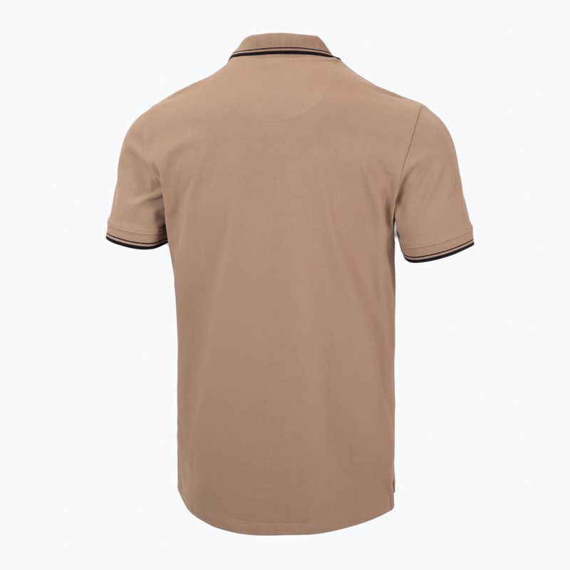 Koszulka polo męska Pitbull Polo Pique Stripes Regular coyote brown 5