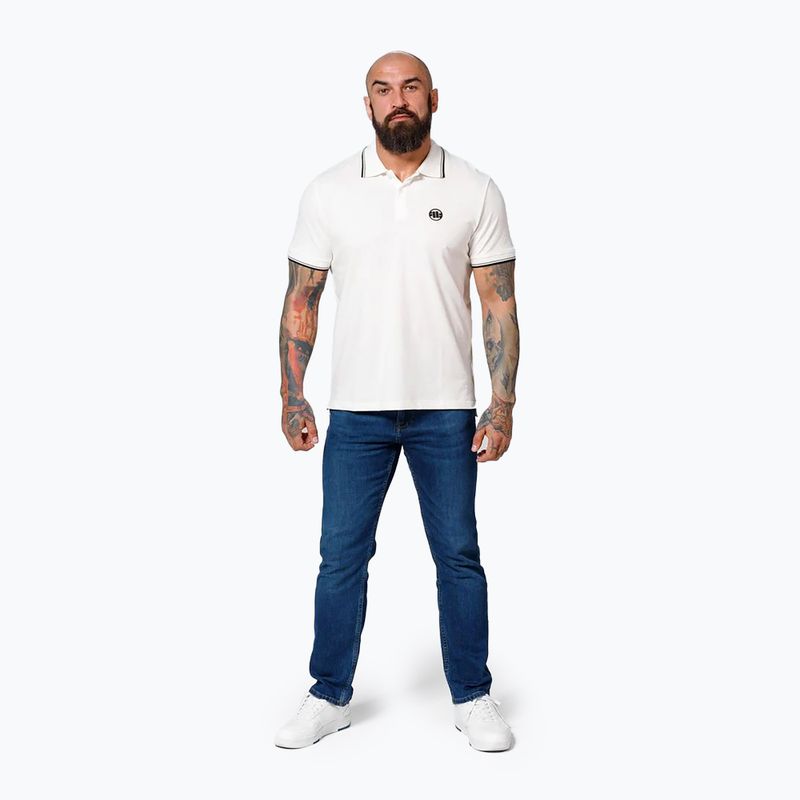 Koszulka polo męska Pitbull Polo Pique Stripes Regular white 2