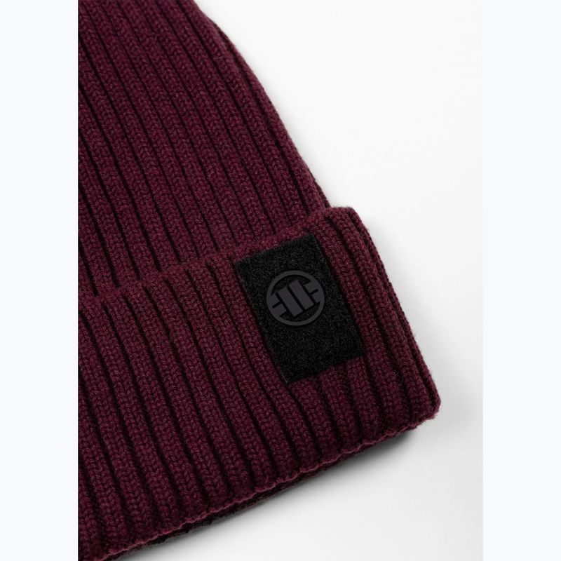 Czapka zimowa Pitbull Beanie Velcro Logo burgundy 2