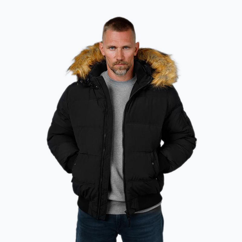 Kurtka zimowa męska Pitbull Burnt Quilted Hooded black 4