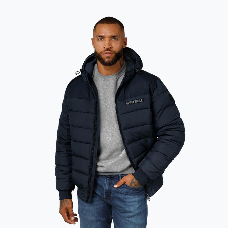 Kurtka zimowa męska Pitbull Dillon Quilted Hooded dark navy 4