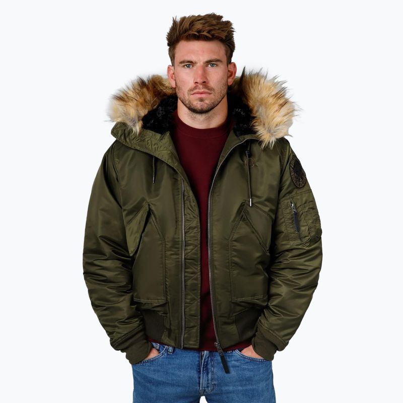 Kurtka zimowa męska Pitbull Harvest Hooded Bomber olive