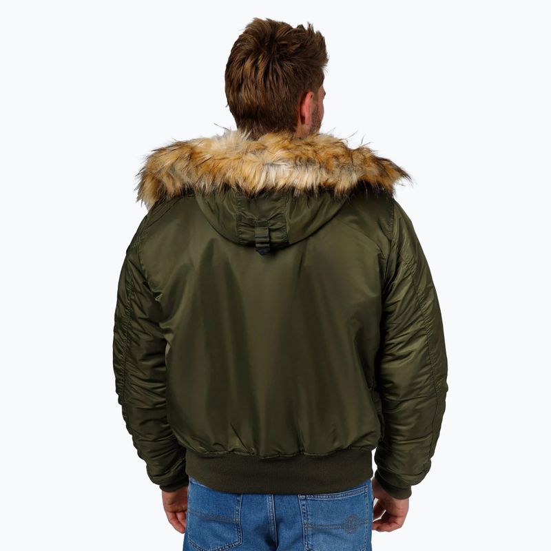 Kurtka zimowa męska Pitbull Harvest Hooded Bomber olive 3