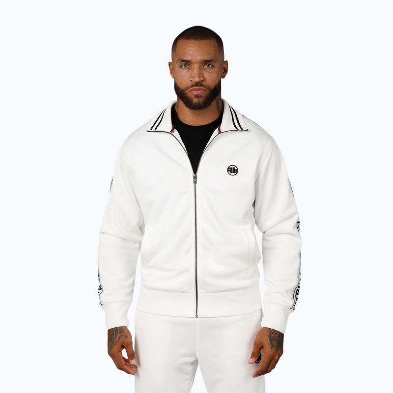 Bluza męska Pitbull Trackjacket Tape Logo Terry Group off white