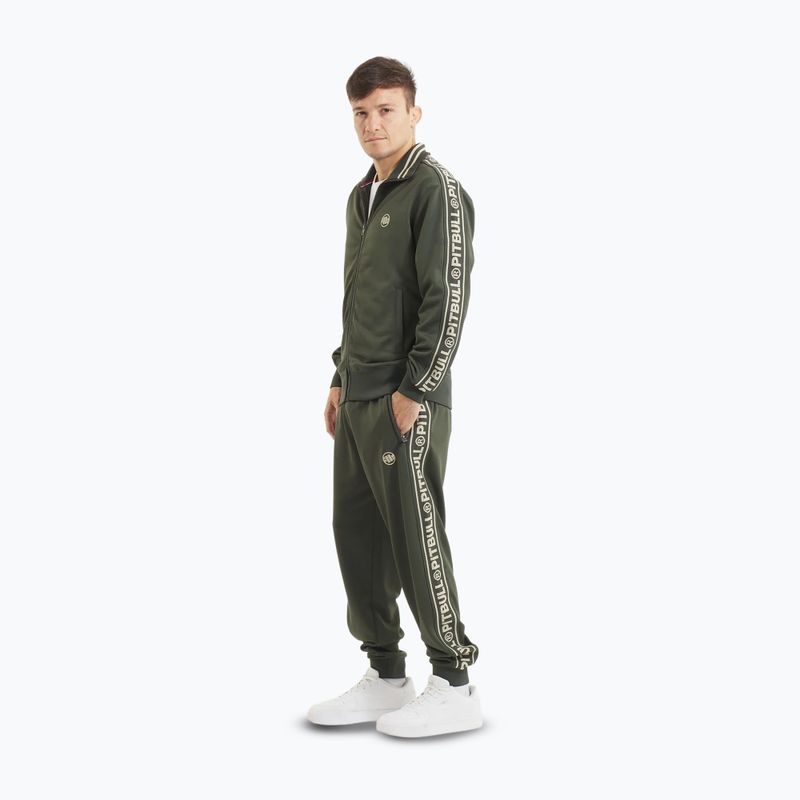 Bluza męska Pitbull Trackjacket Tape Logo Terry Group old green 2