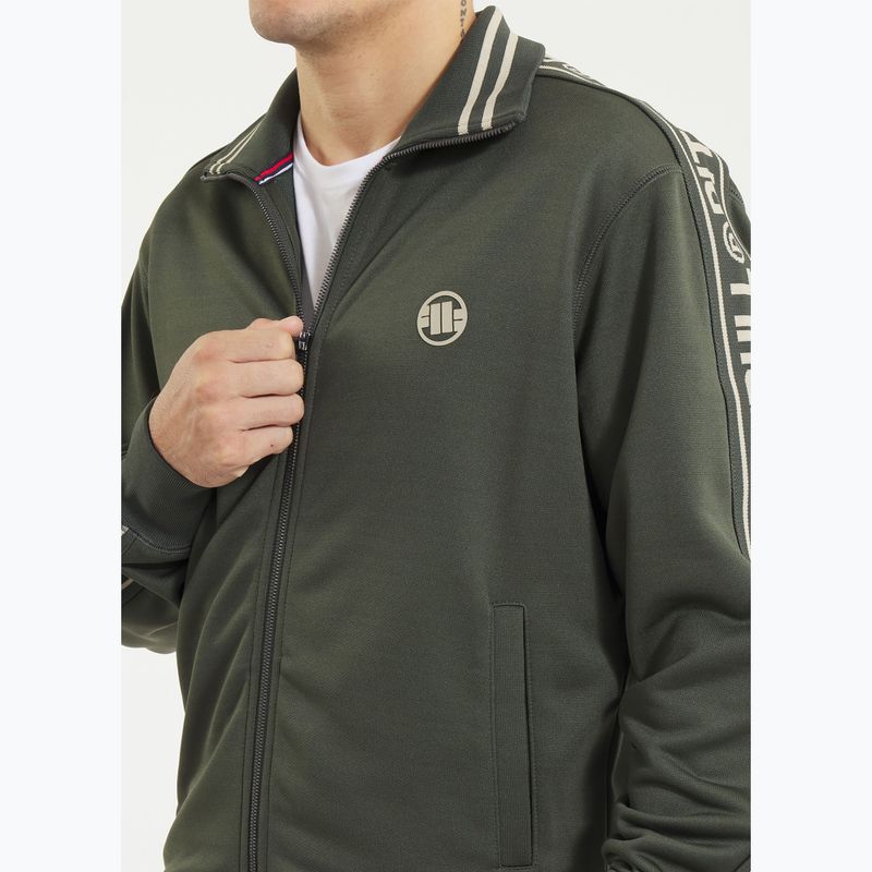 Bluza męska Pitbull Trackjacket Tape Logo Terry Group old green 4