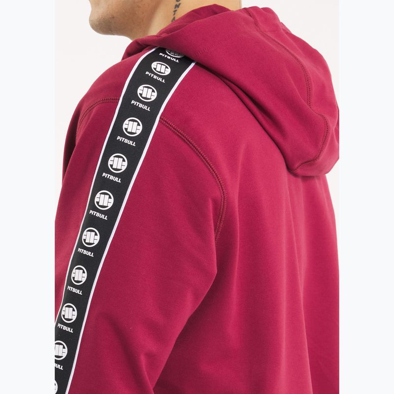 Bluza męska Pitbull Tape Nugget Hooded Zip Sweatshirt burgundy 5