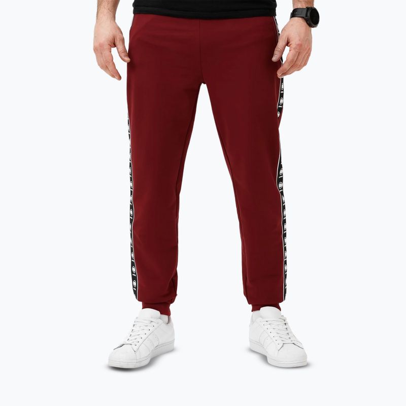 Spodnie męskie Pitbull Tape Nugget Jogging burgundy 4