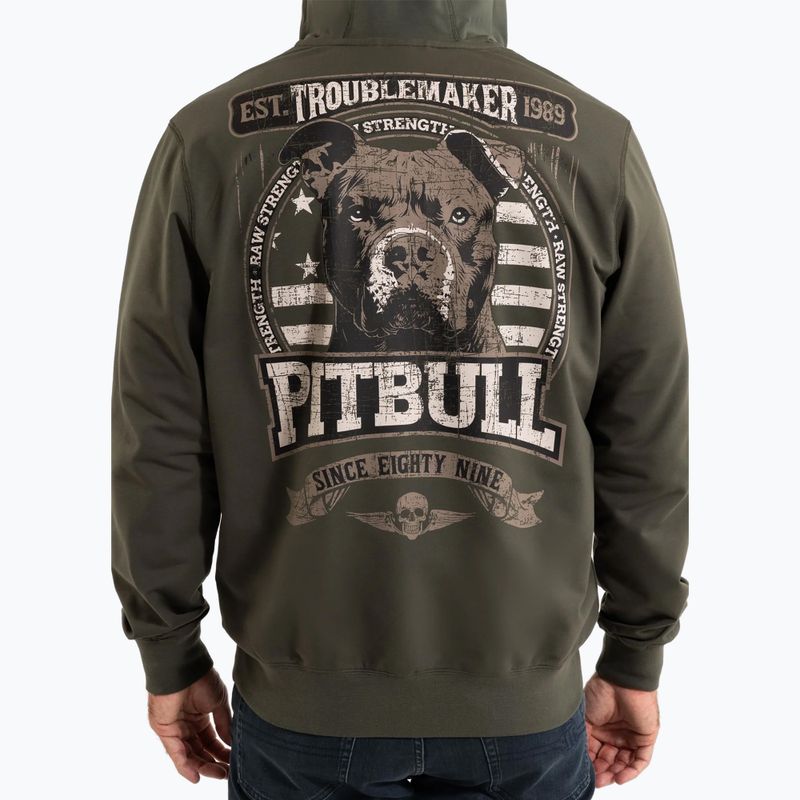 Bluza męska Pitbull Troublemaker Hooded Zip Sweatshirt old green 3