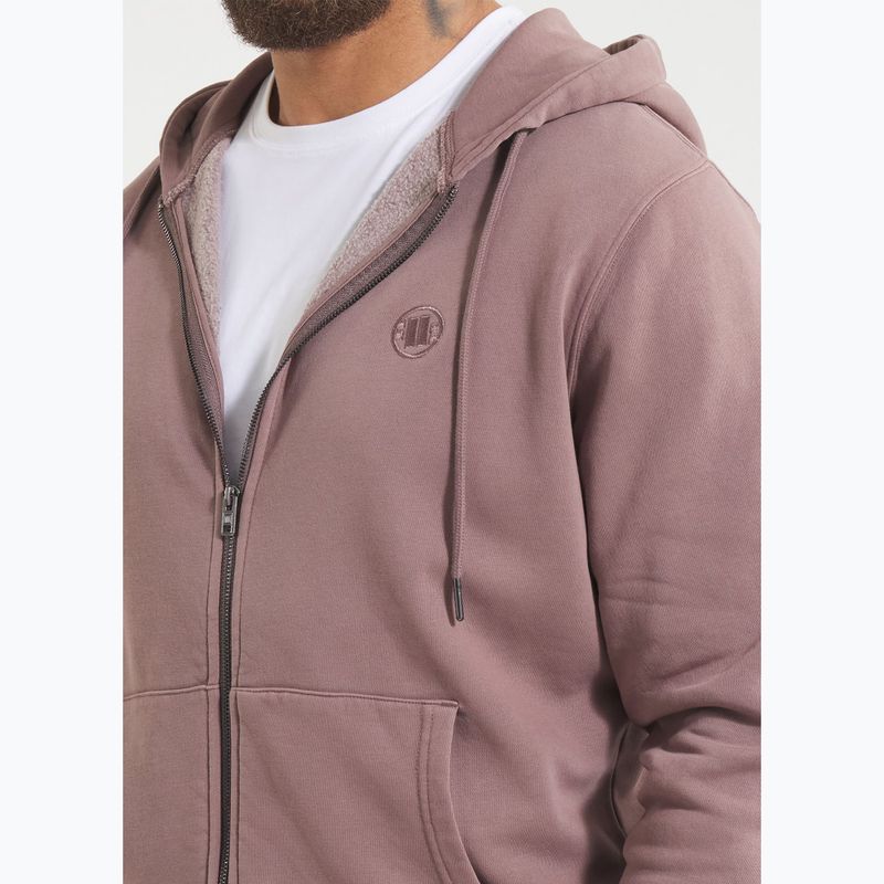 Bluza męska Pitbull Lancaster 2 Hooded Zip Sweatshirt washed burgundy 4