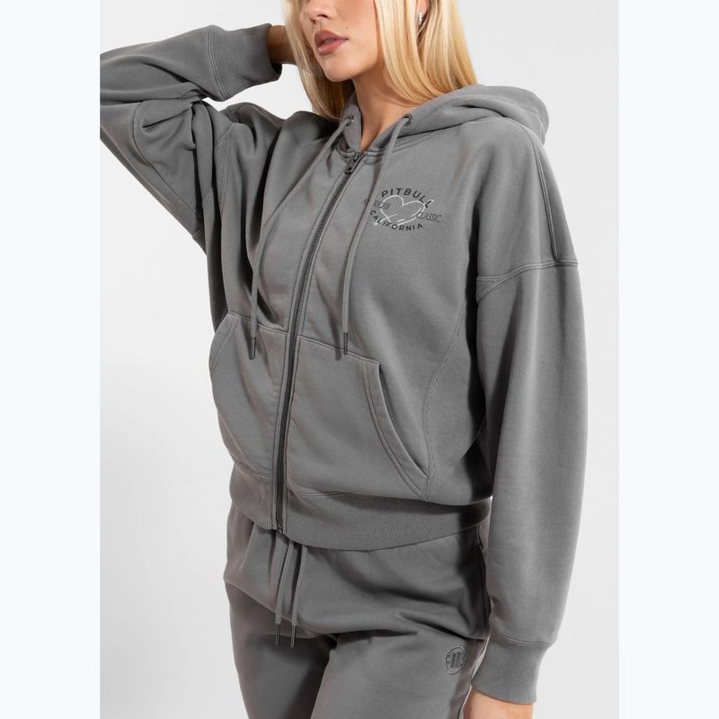 Bluza damska Pitbull Manzanita Heart Hooded Zip Sweatshirt washed grey 3