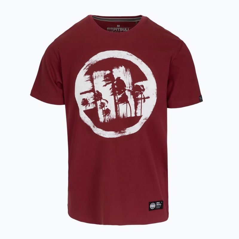 Koszulka męska Pitbull Logo Palms burgundy 4