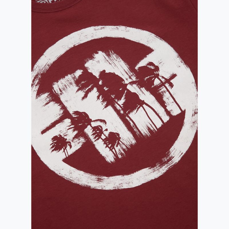 Koszulka męska Pitbull Logo Palms burgundy 7