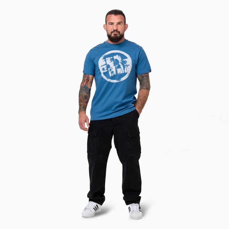 Koszulka męska Pitbull Logo Palms shade blue 2