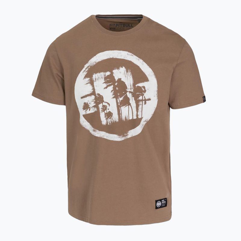 Koszulka męska Pitbull Logo Palms brown savana 4