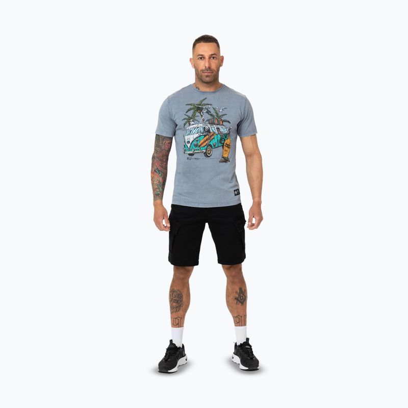 Koszulka męska Pitbull Open Beach washed blue 2