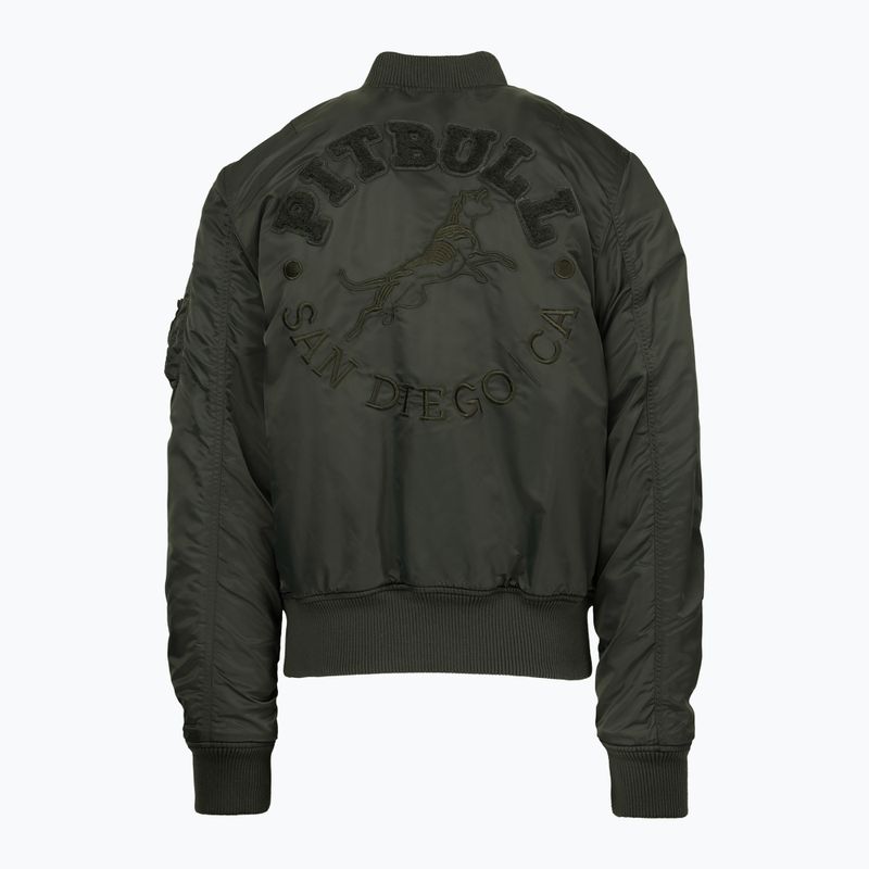 Kurtka męska Pitbull Hacket Washed Bomber dark green 2