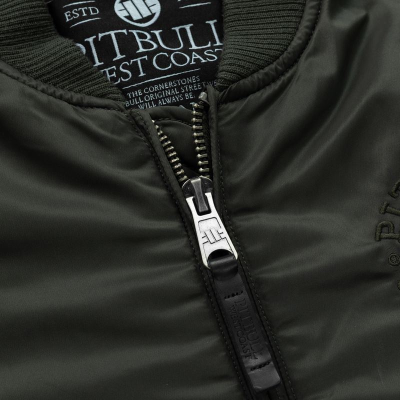 Kurtka męska Pitbull Hacket Washed Bomber dark green 3