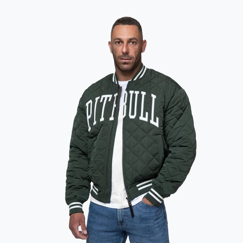 Kurtka męska Pitbull Jupiter Padded Baseball dark green 4