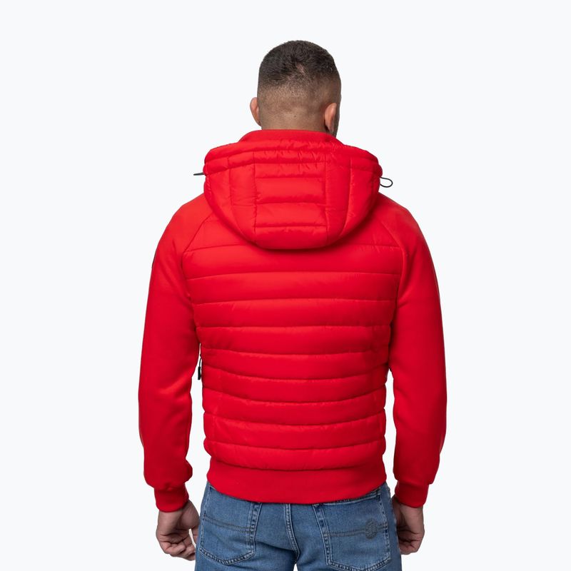 Kurtka męska Pitbull Palomar Padded Hooded Hybrid fluo/red 3