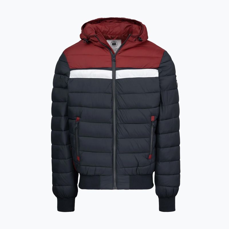 Kurtka zimowa męska Pitbull Rubio Quilted Hooded dark navy/red 5