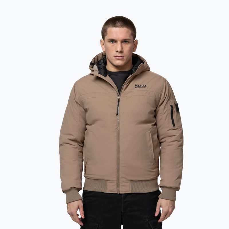 Kurtka zimowa męska Pitbull Balboa 2 Hooded dark sand