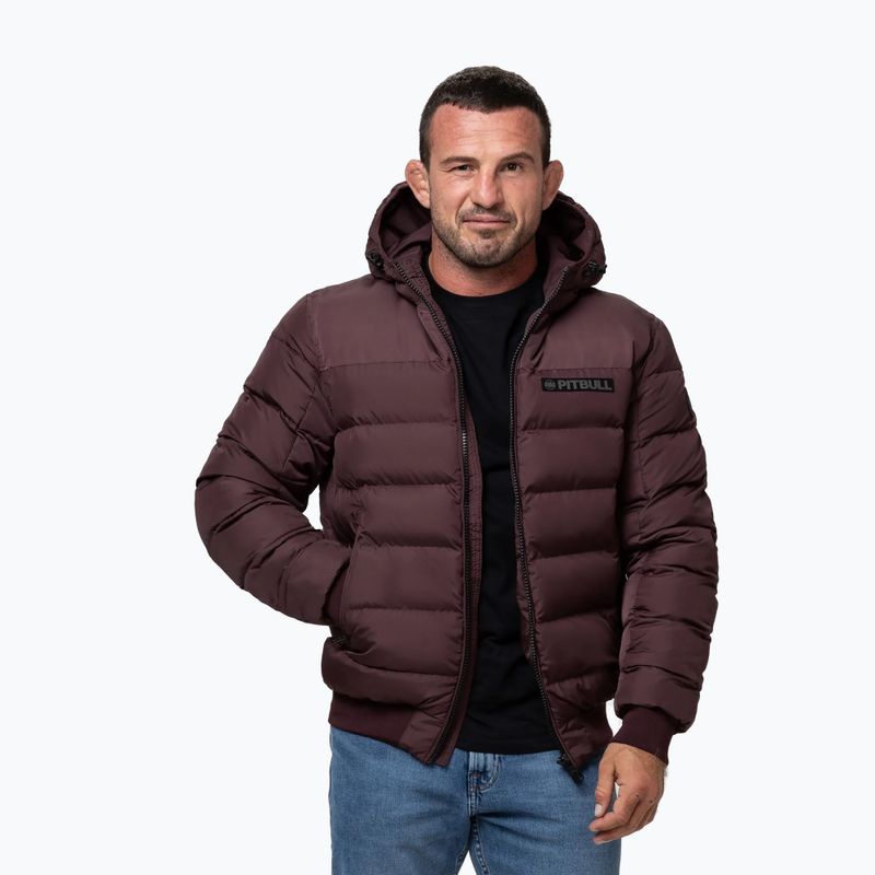 Kurtka zimowa męska Pitbull Dillon Quilted Hooded burgundy 4